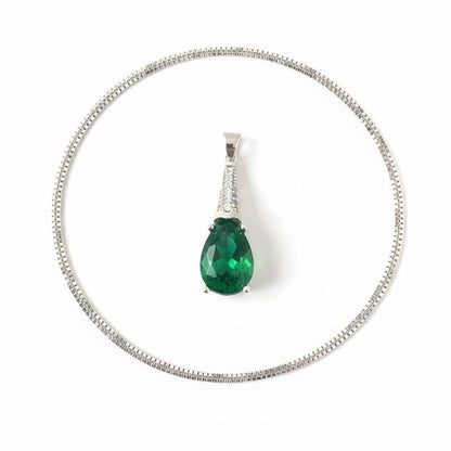Emerald Necklace in Sterling Silver- May Birthstone Jewelry