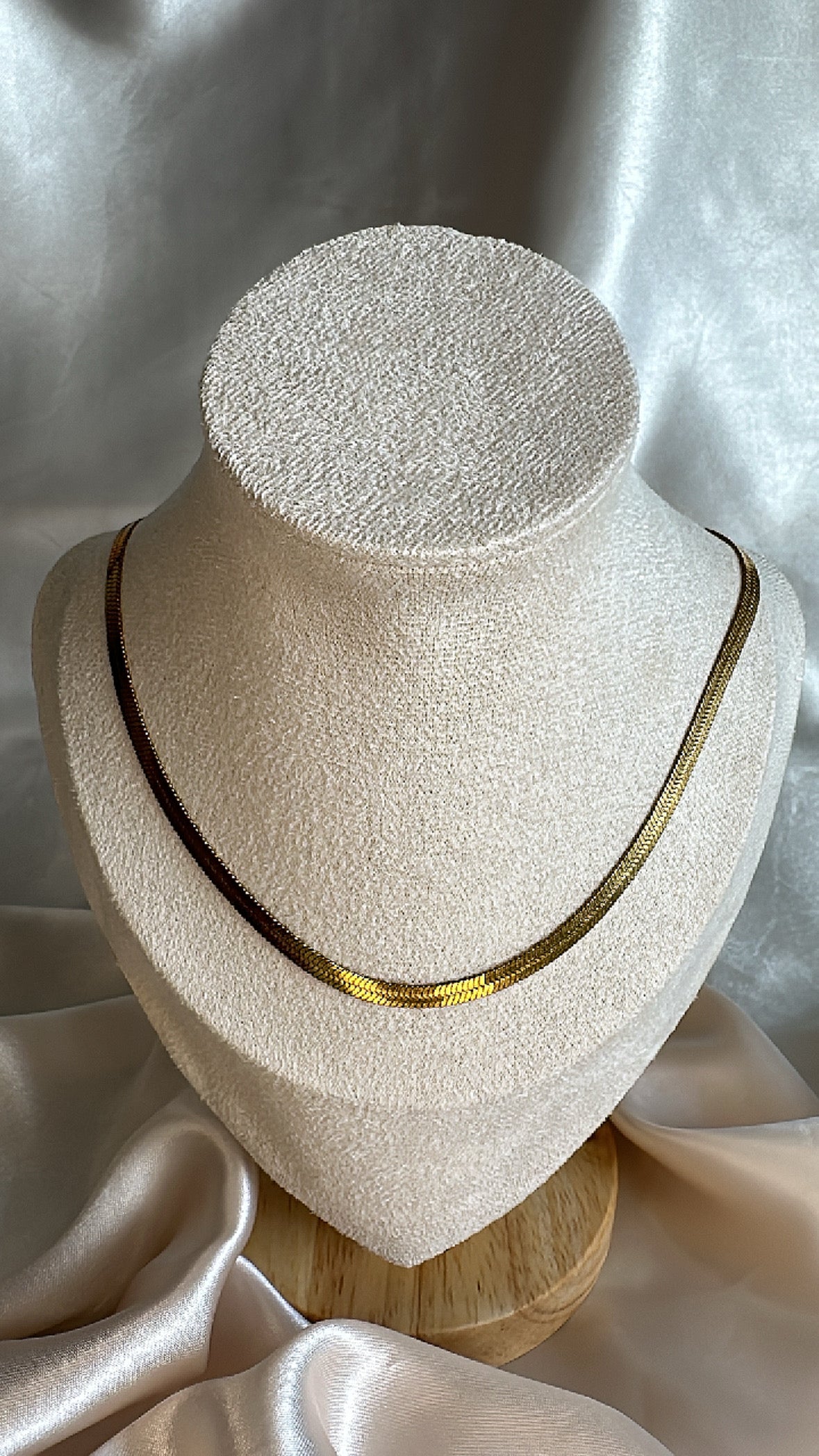 Herringbone Necklace and Bracelet Set Gold