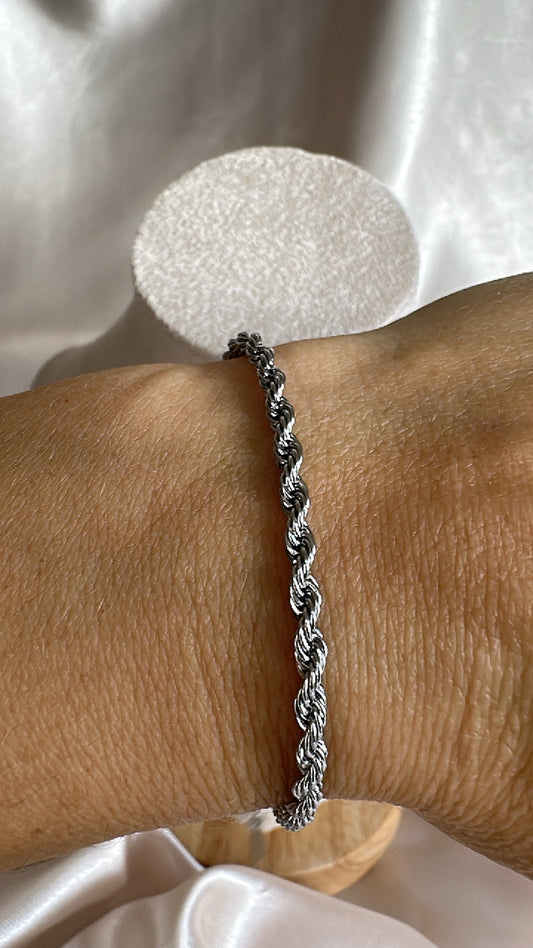 Rope Chain Silver Bracelet