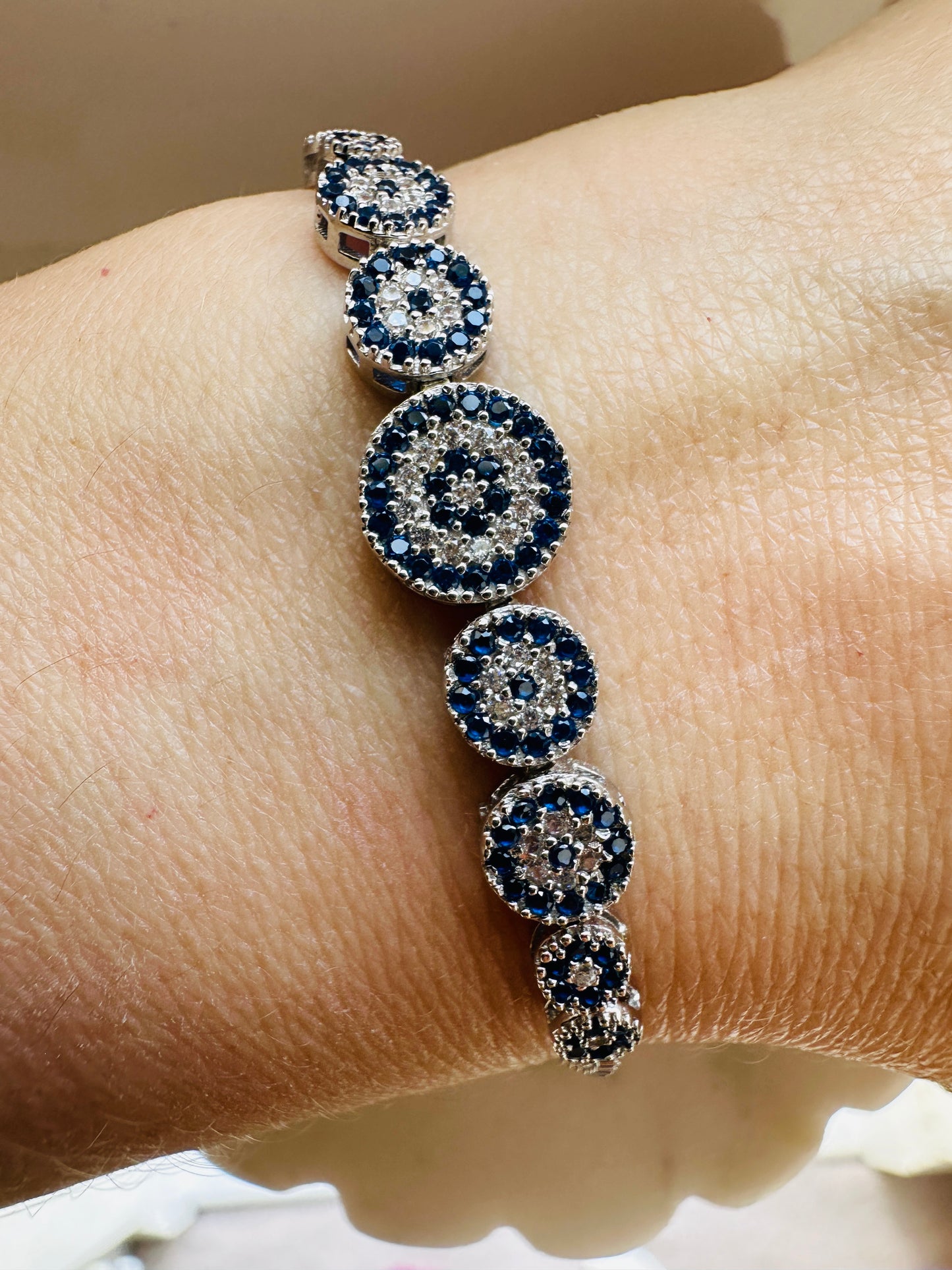 Evil Eye Beaded Elevator Locked Bracelet