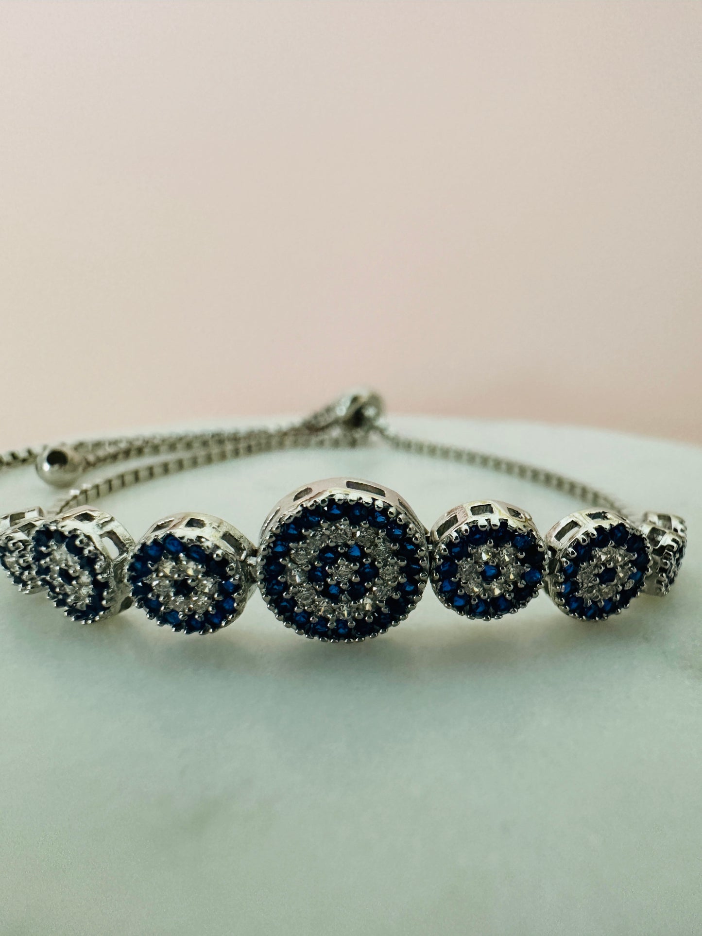 Evil Eye Beaded Elevator Locked Bracelet