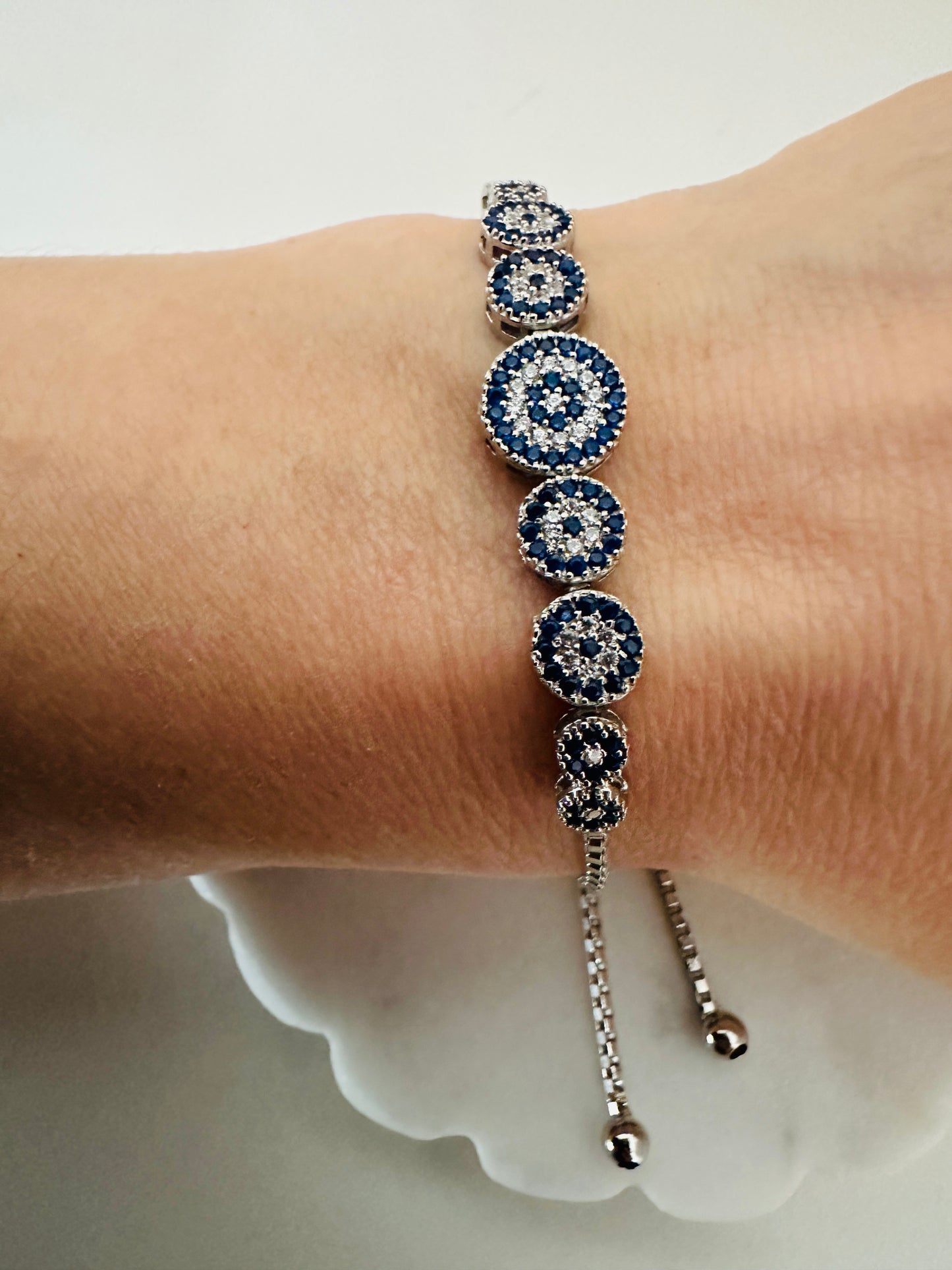 Evil Eye Beaded Elevator Locked Bracelet