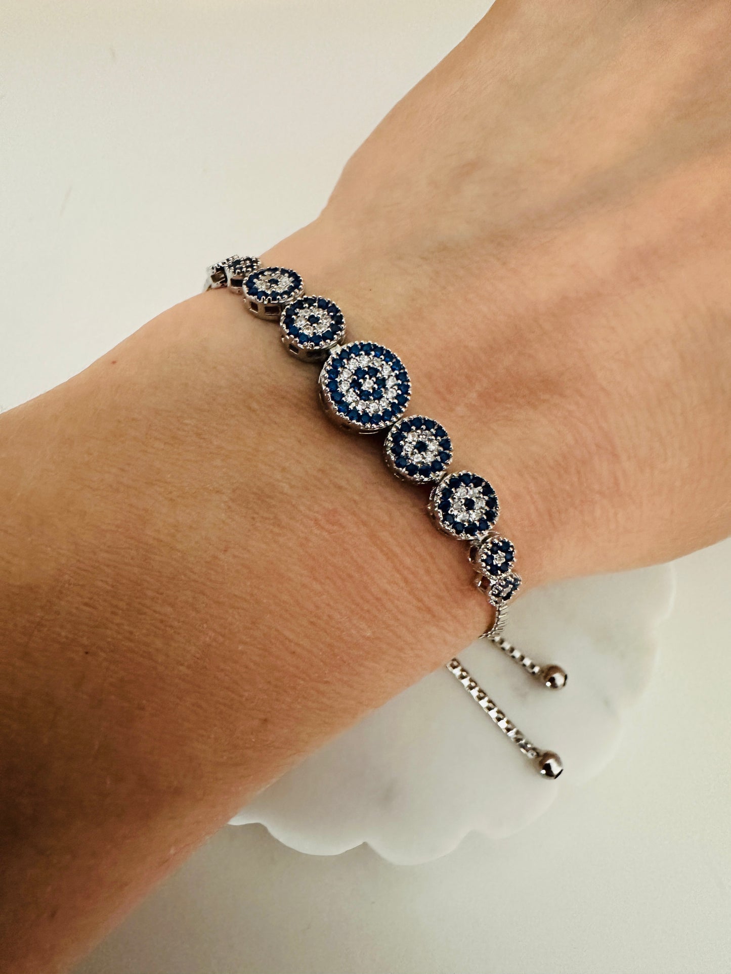 Evil Eye Beaded Elevator Locked Bracelet