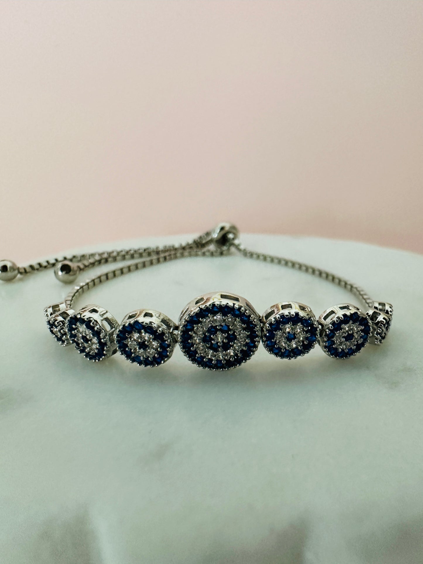 Evil Eye Beaded Elevator Locked Bracelet