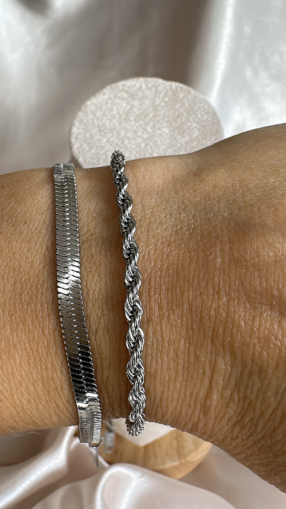 Herringbone Chain Silver Bracelet