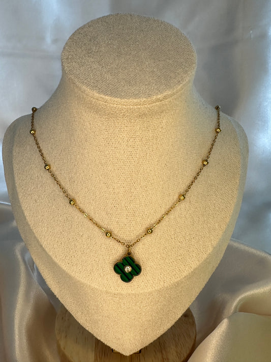 Lipa Four Leaf Clover Necklace Emerald