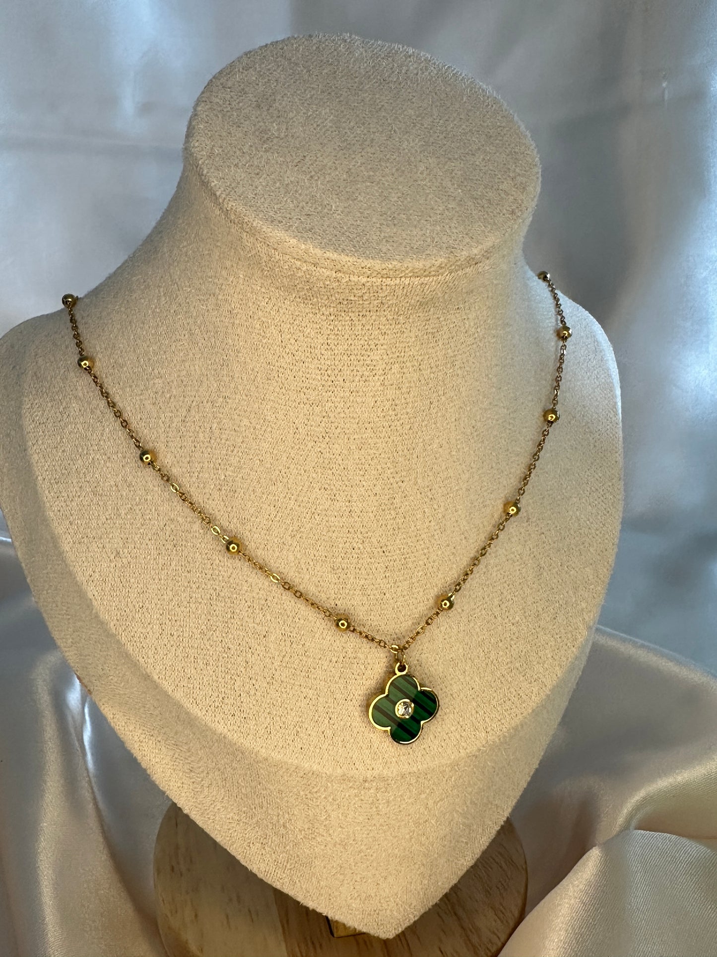 Lipa Four Leaf Clover Necklace Emerald