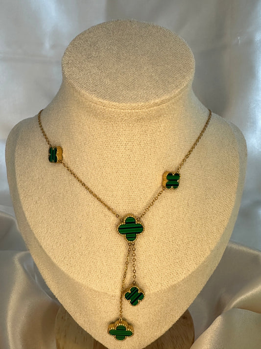 Four Leaf Clover Necklace Emerald