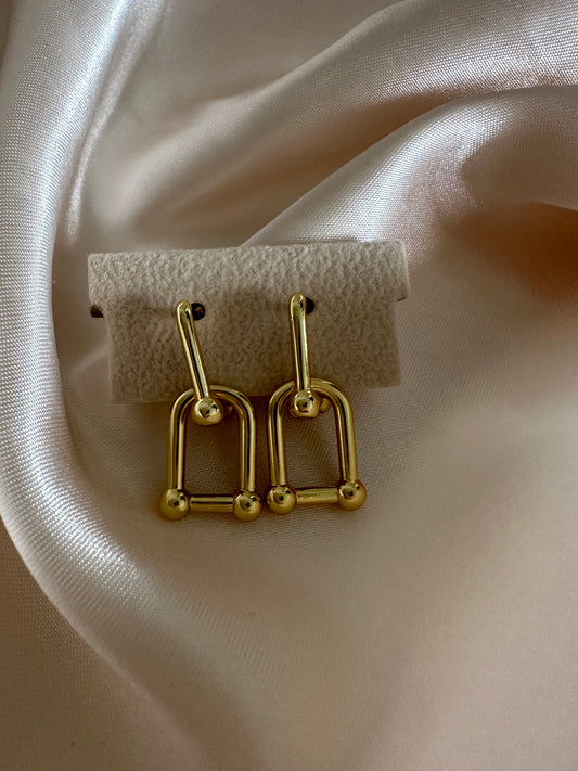 Gold Link Earrings