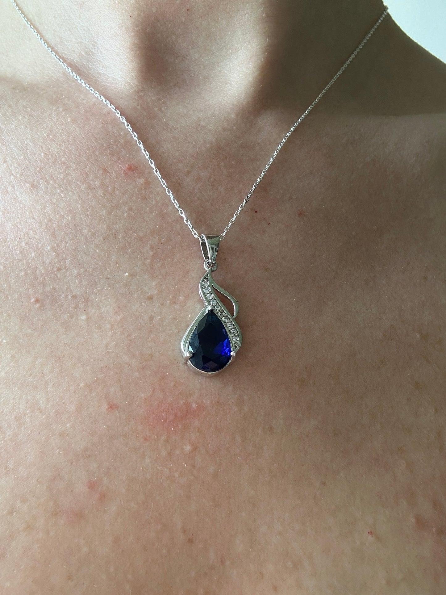 Leala Sapphire Teardrop Necklace