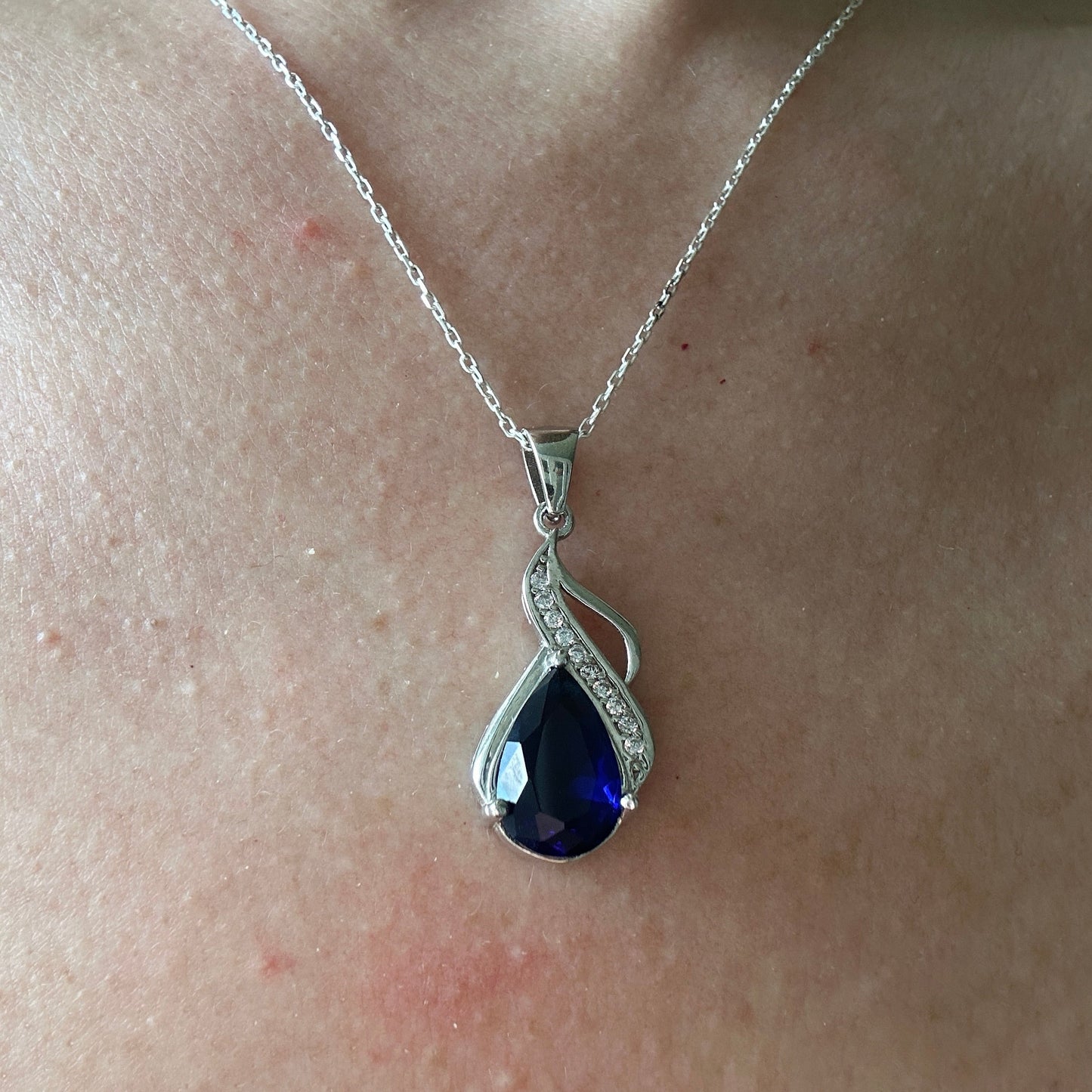 Leala Sapphire Teardrop Necklace