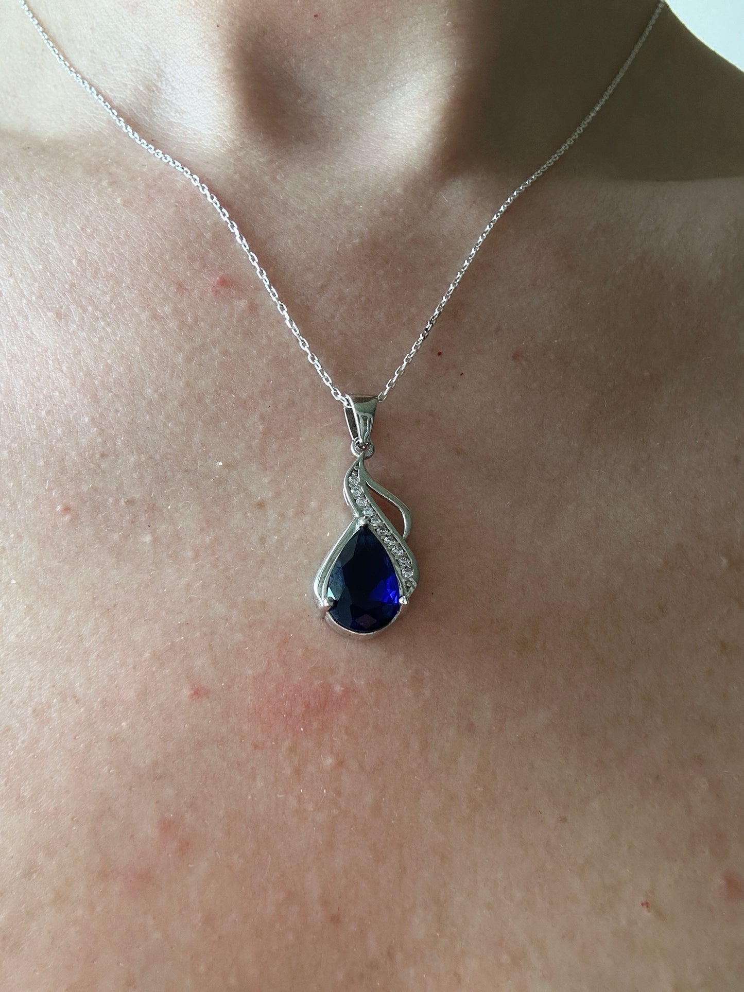 Leala Sapphire Teardrop Necklace