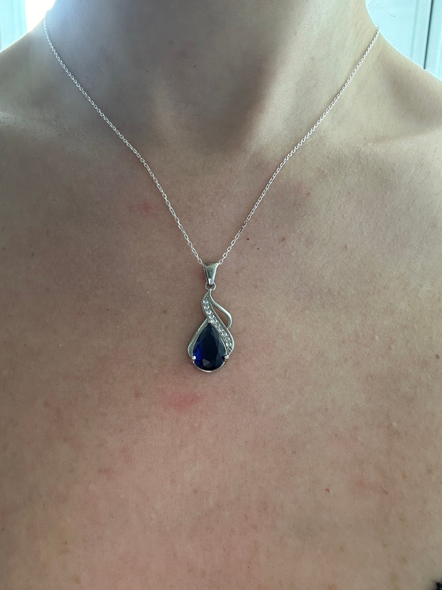 Leala Sapphire Teardrop Necklace