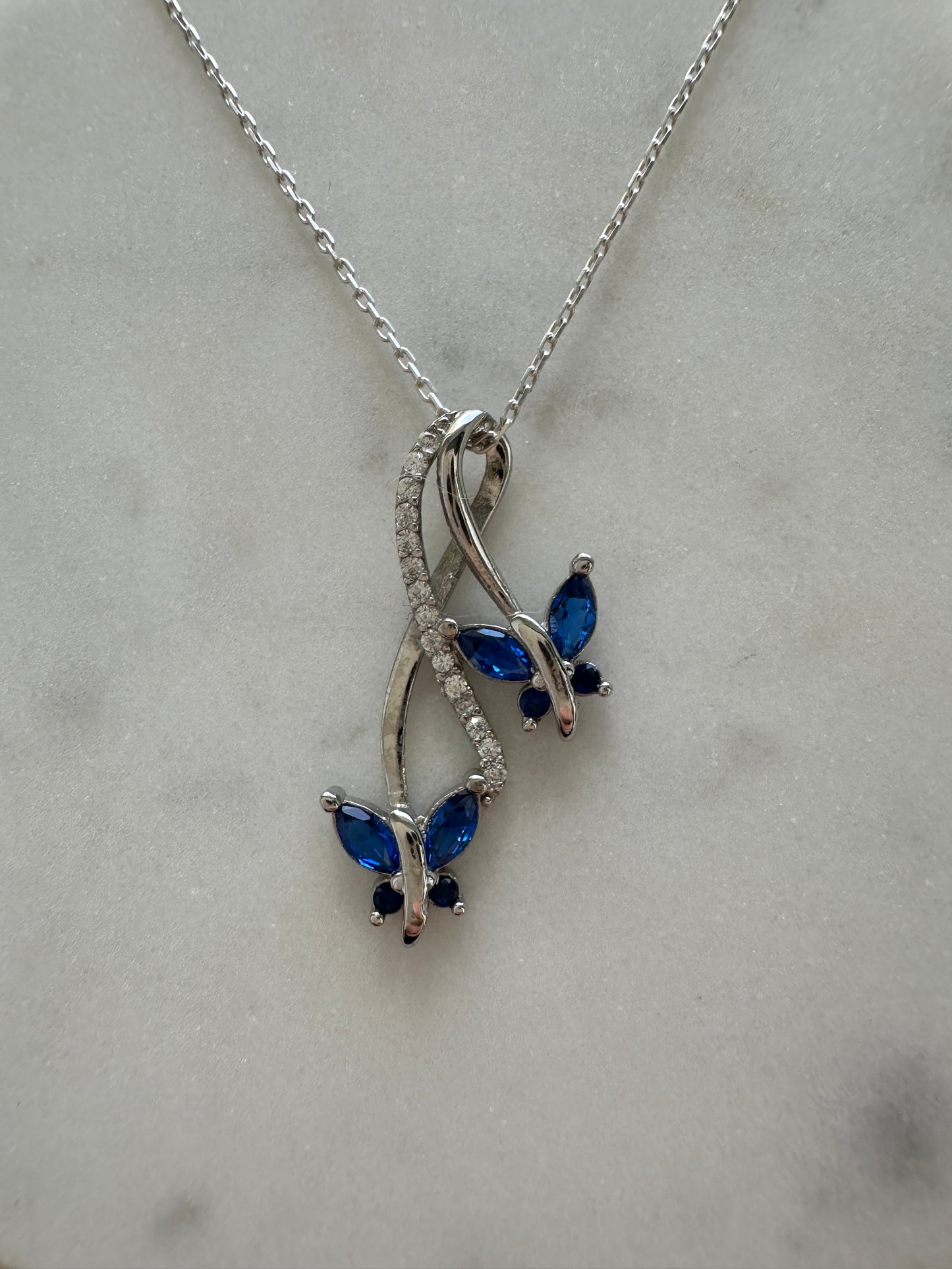 Infinity&Butterfly Sapphire Necklace