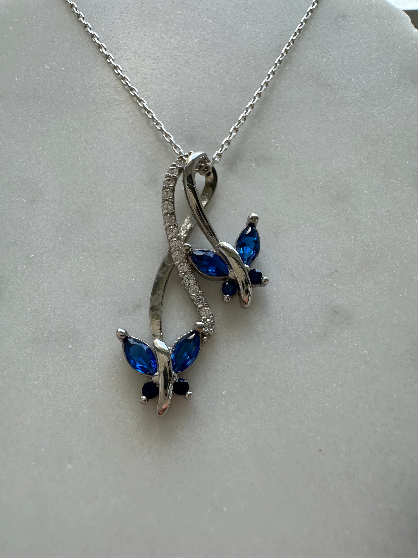 Infinity&Butterfly Sapphire Necklace