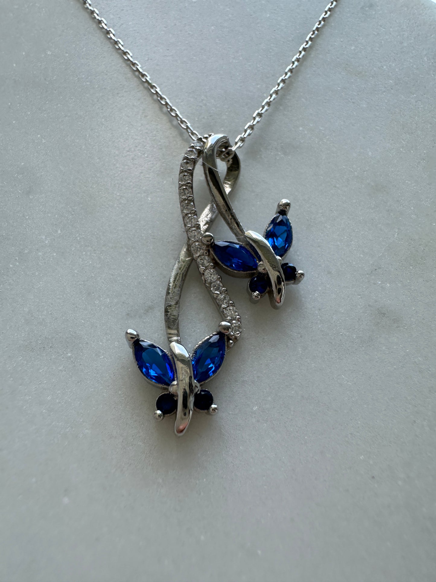 Infinity&Butterfly Sapphire Necklace