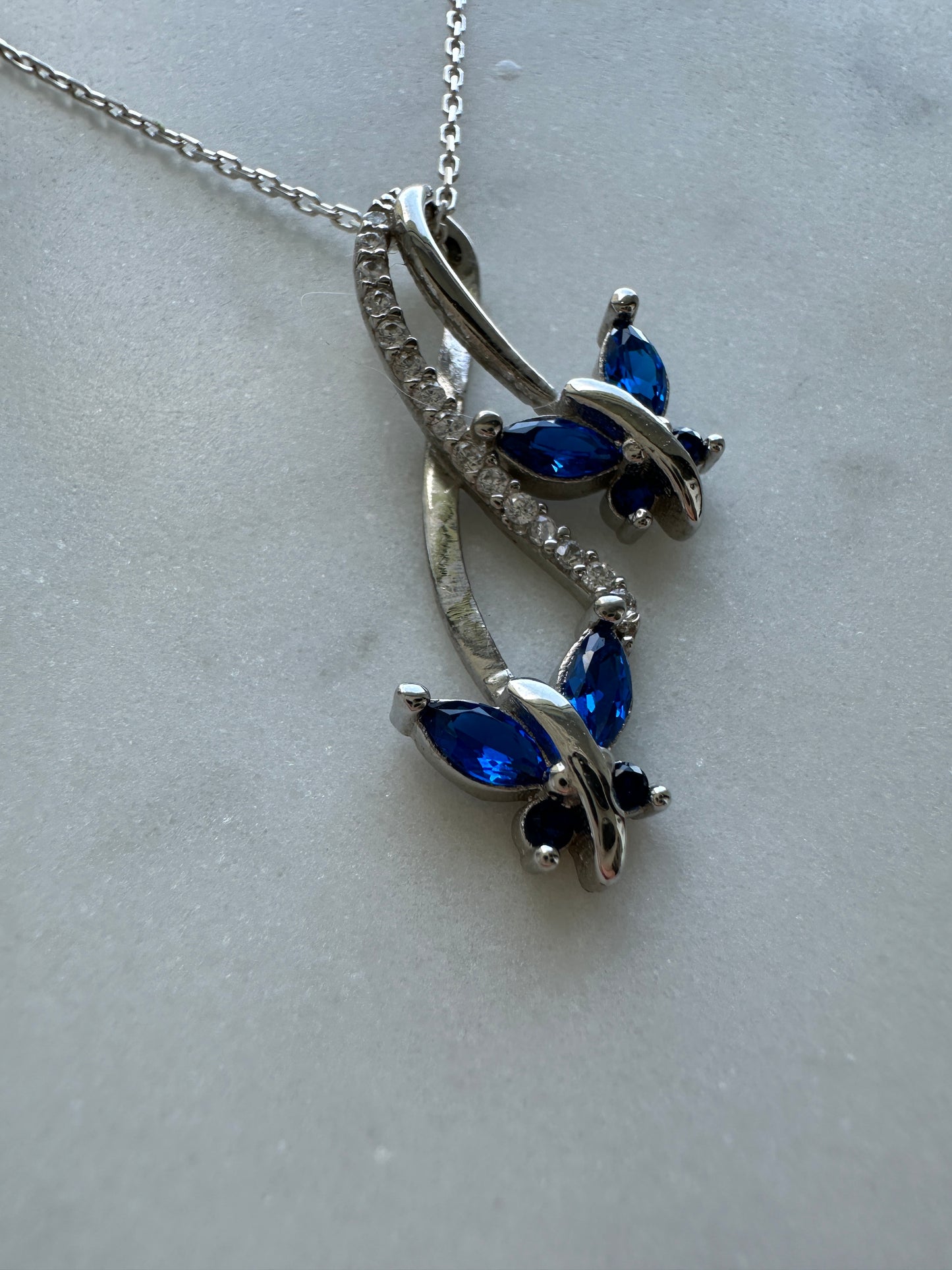 Infinity&Butterfly Sapphire Necklace