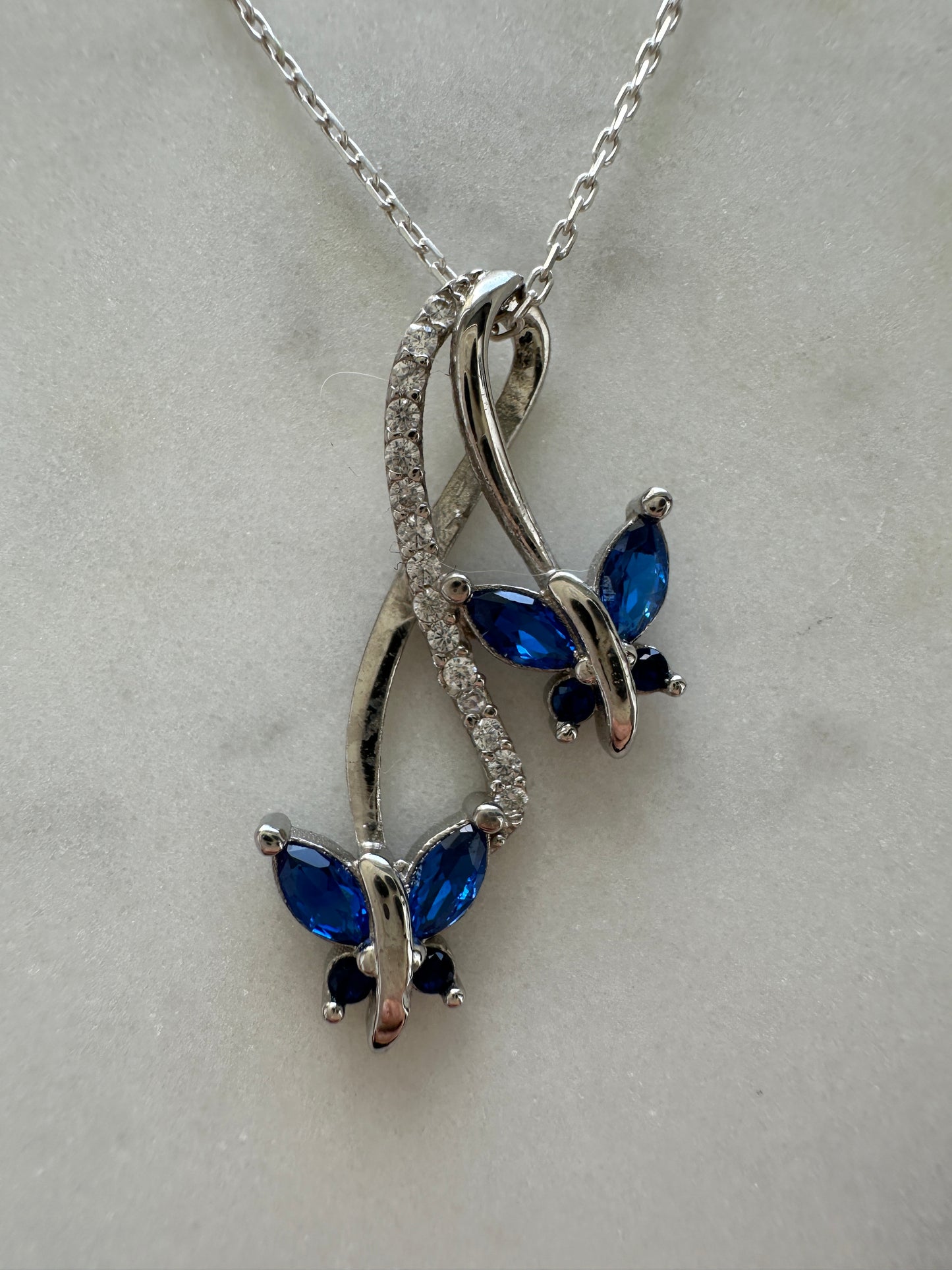 Infinity&Butterfly Sapphire Necklace