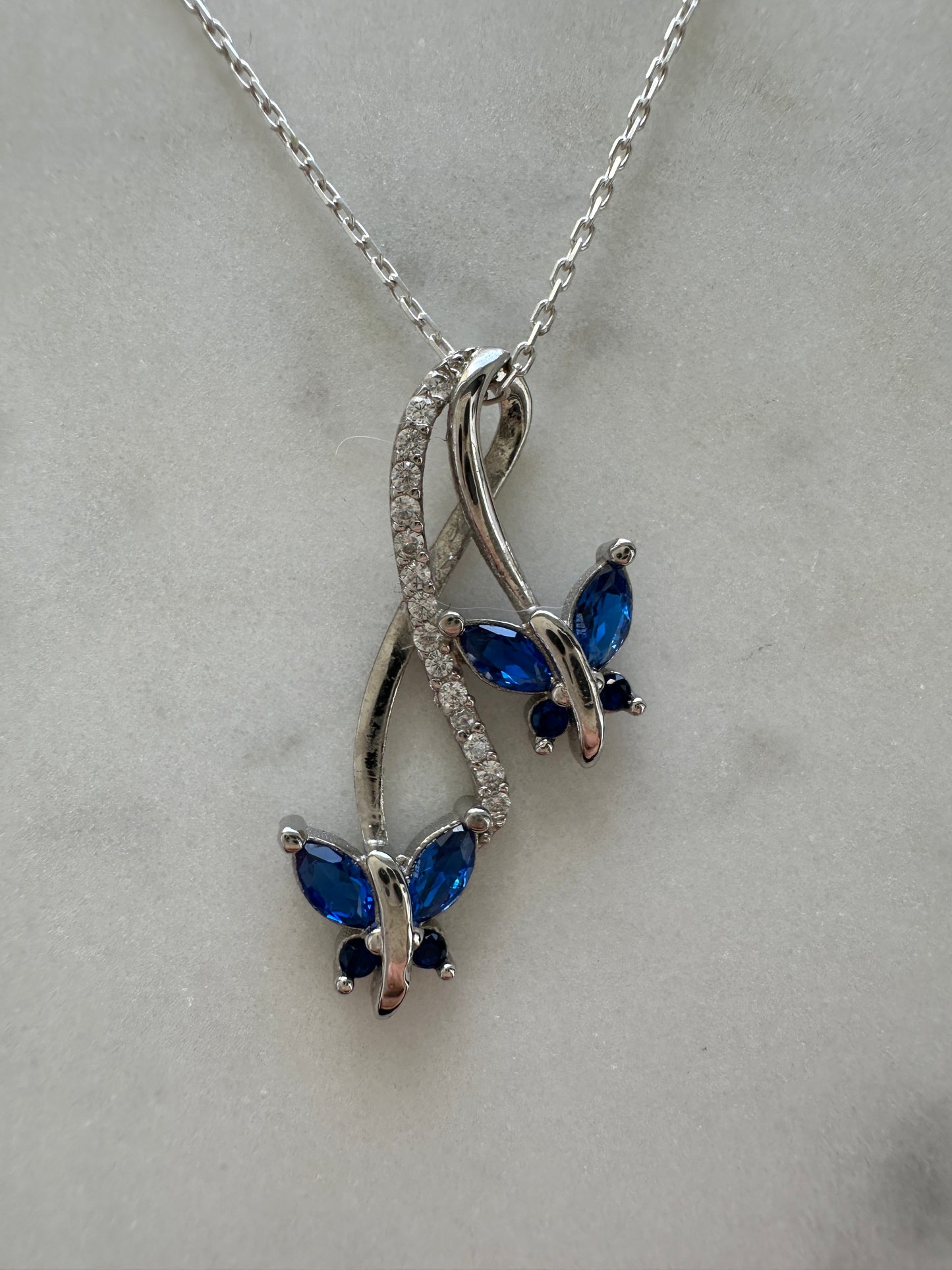 Infinity&Butterfly Sapphire Necklace