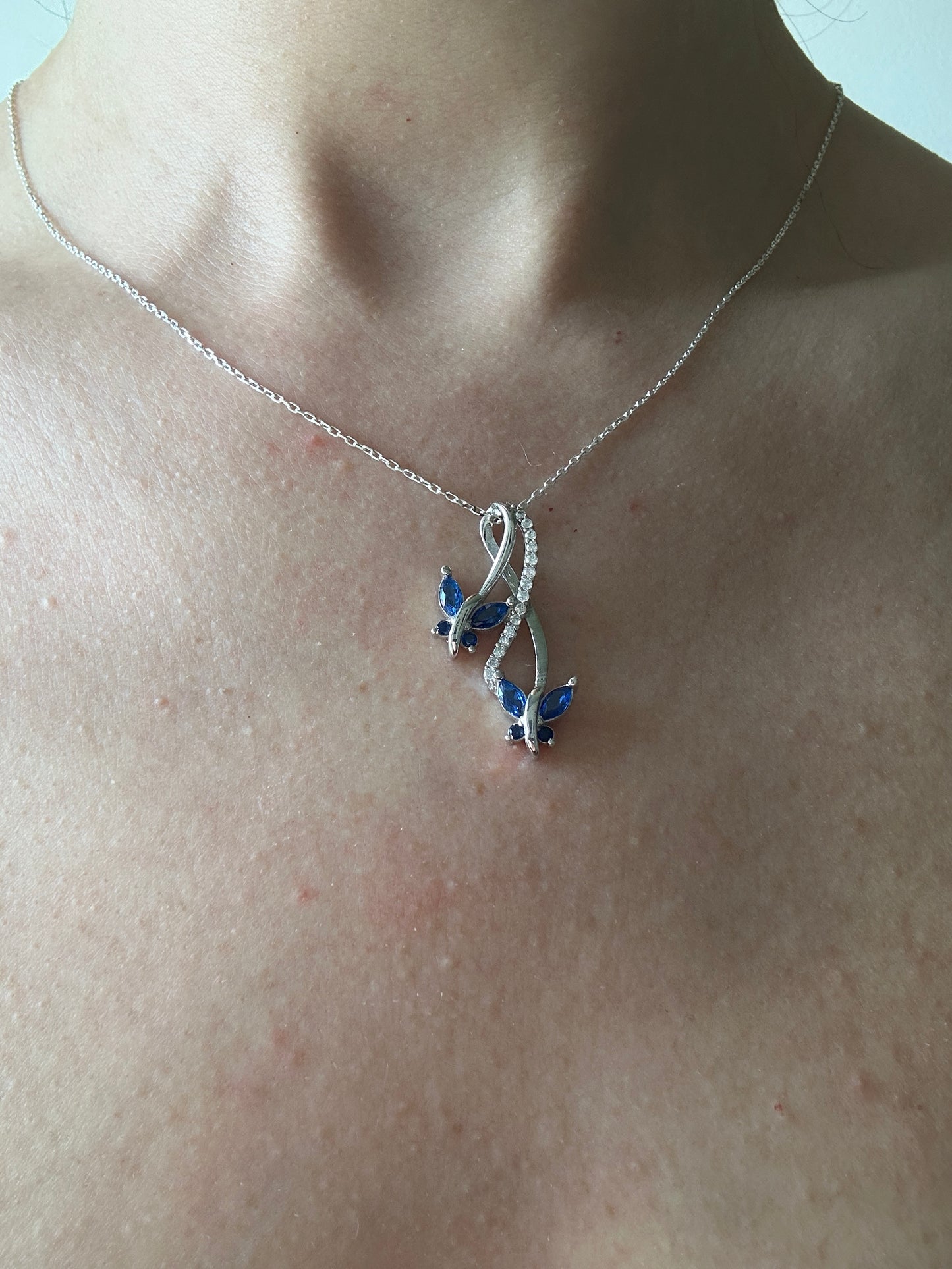 Infinity&Butterfly Sapphire Necklace