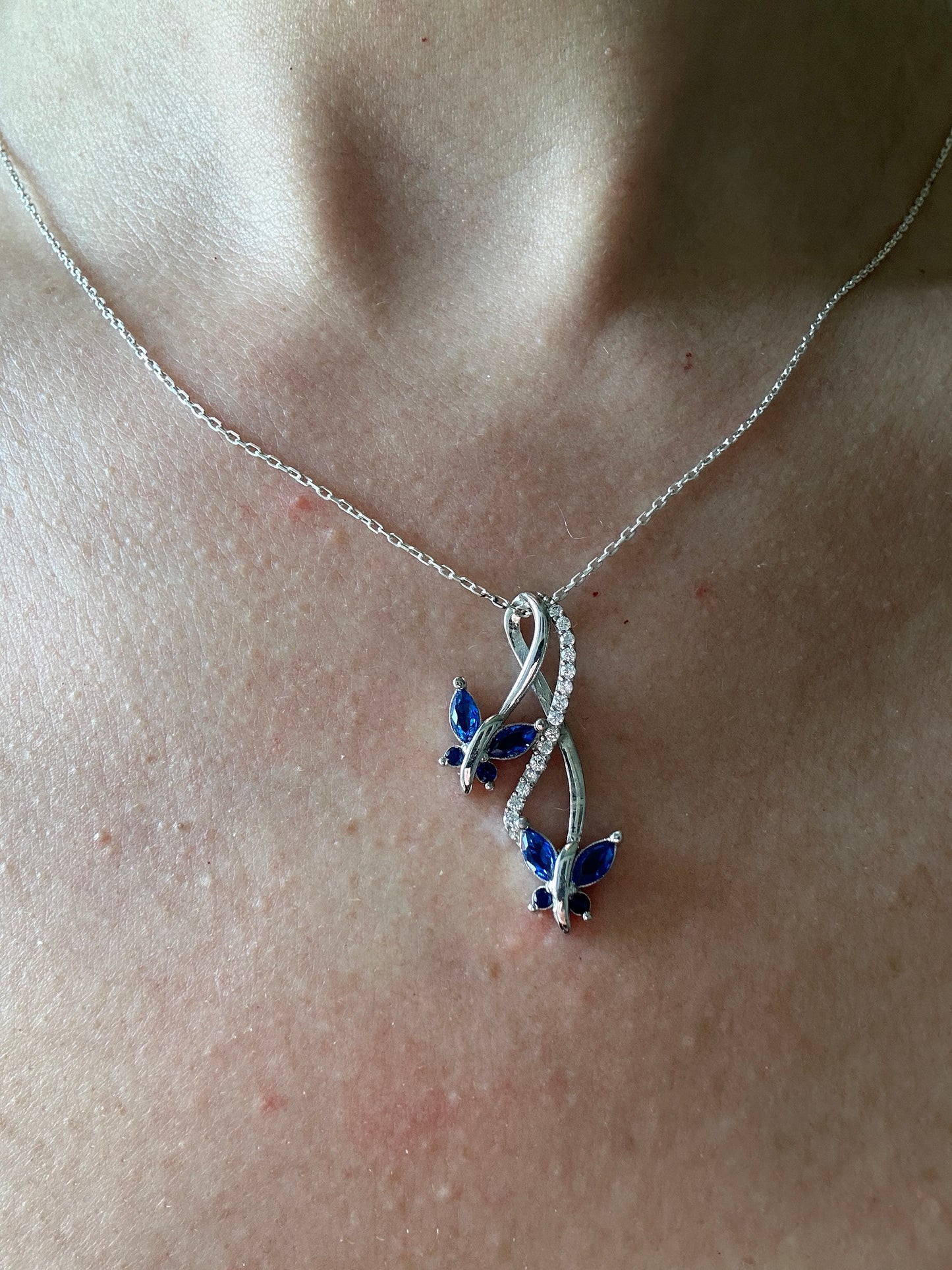 Infinity&Butterfly Sapphire Necklace