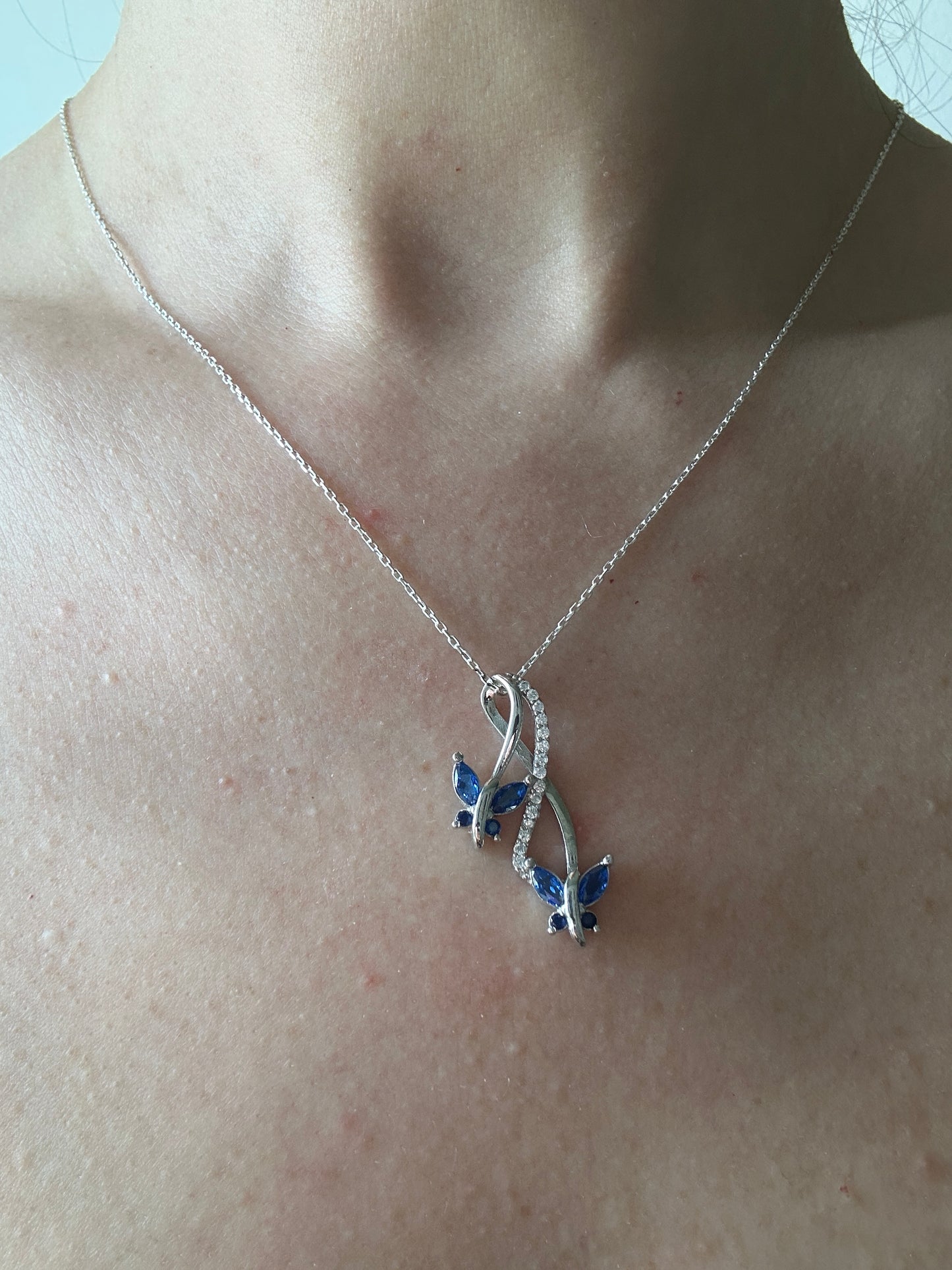 Infinity&Butterfly Sapphire Necklace