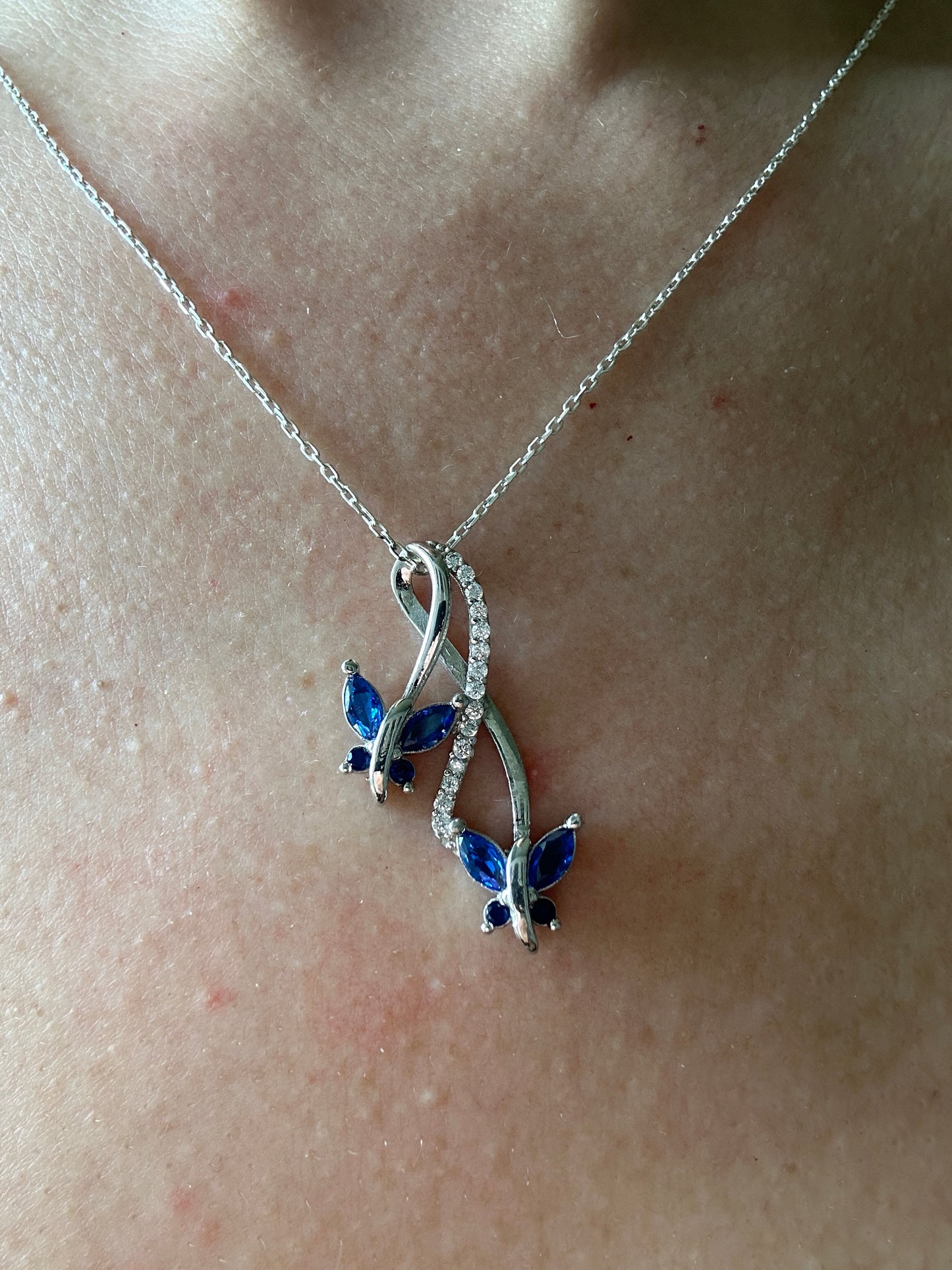 Infinity&Butterfly Sapphire Necklace