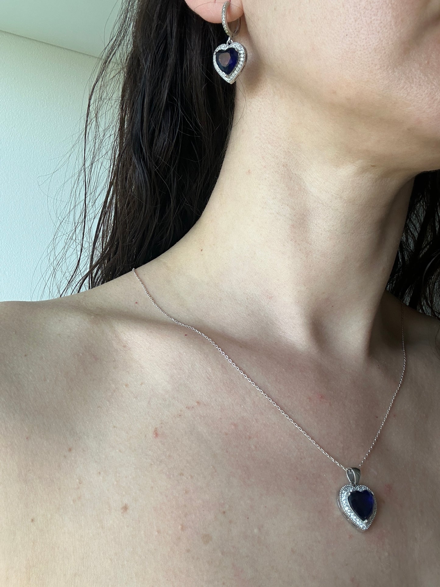 Sapphire Love Necklace Set