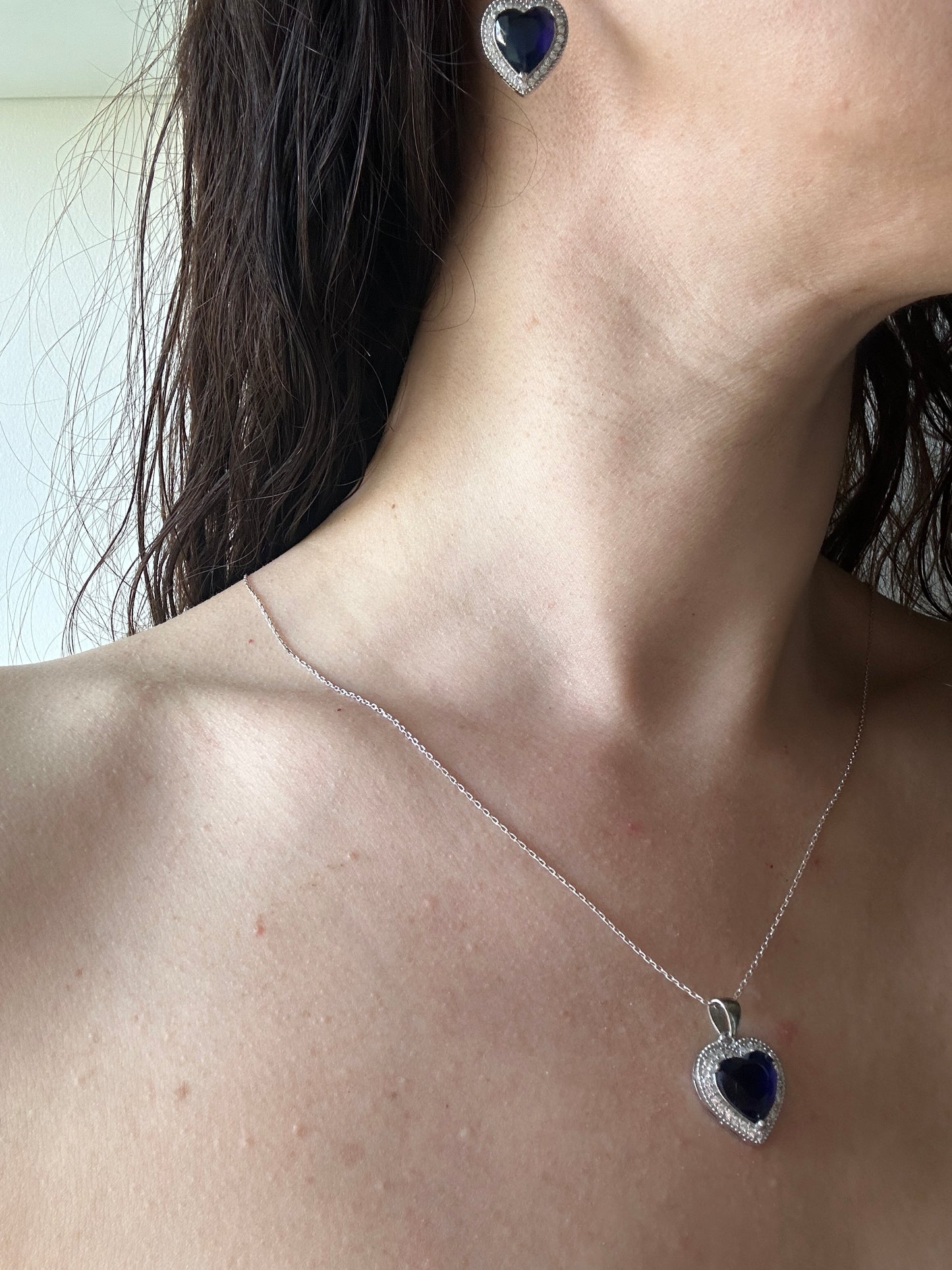 Sapphire Love Necklace Set