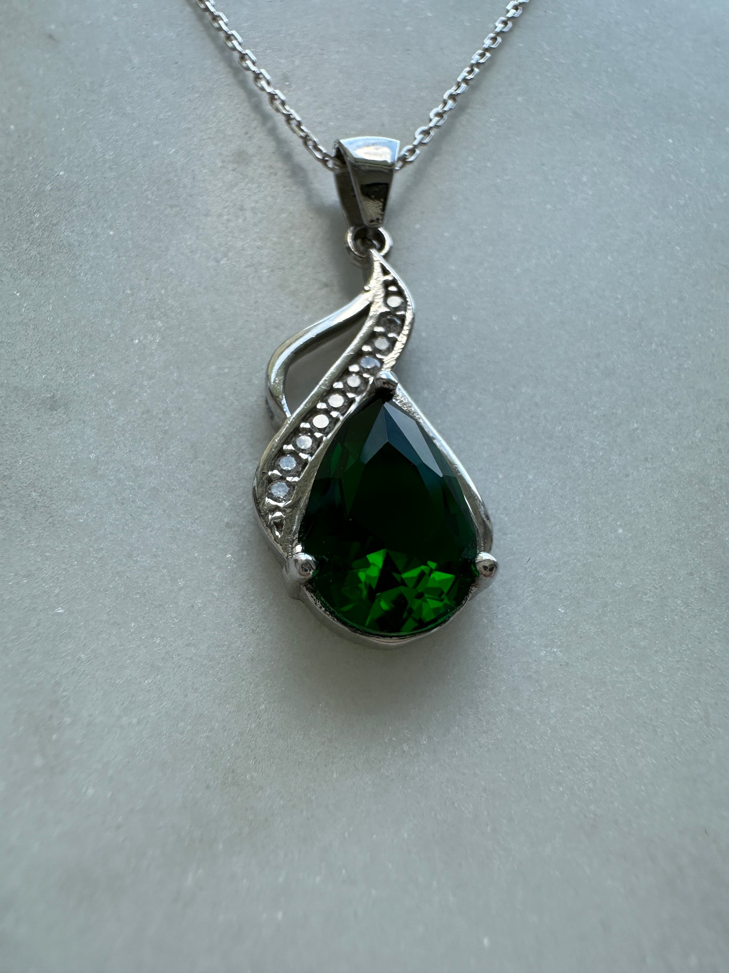 Emma Emerald Teardrop Necklace