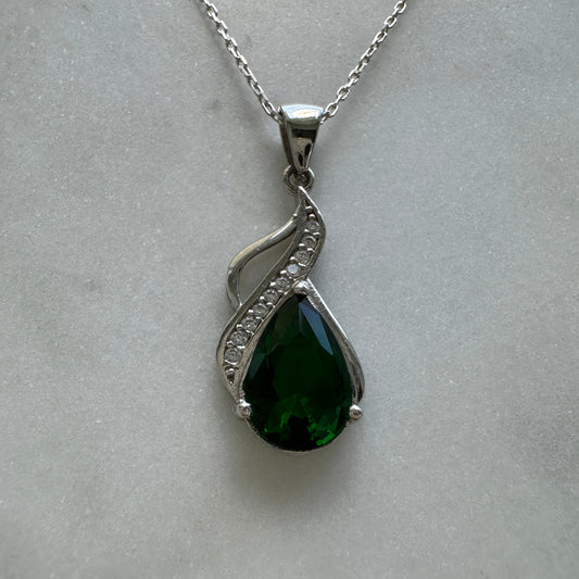 Emma Emerald Teardrop Necklace