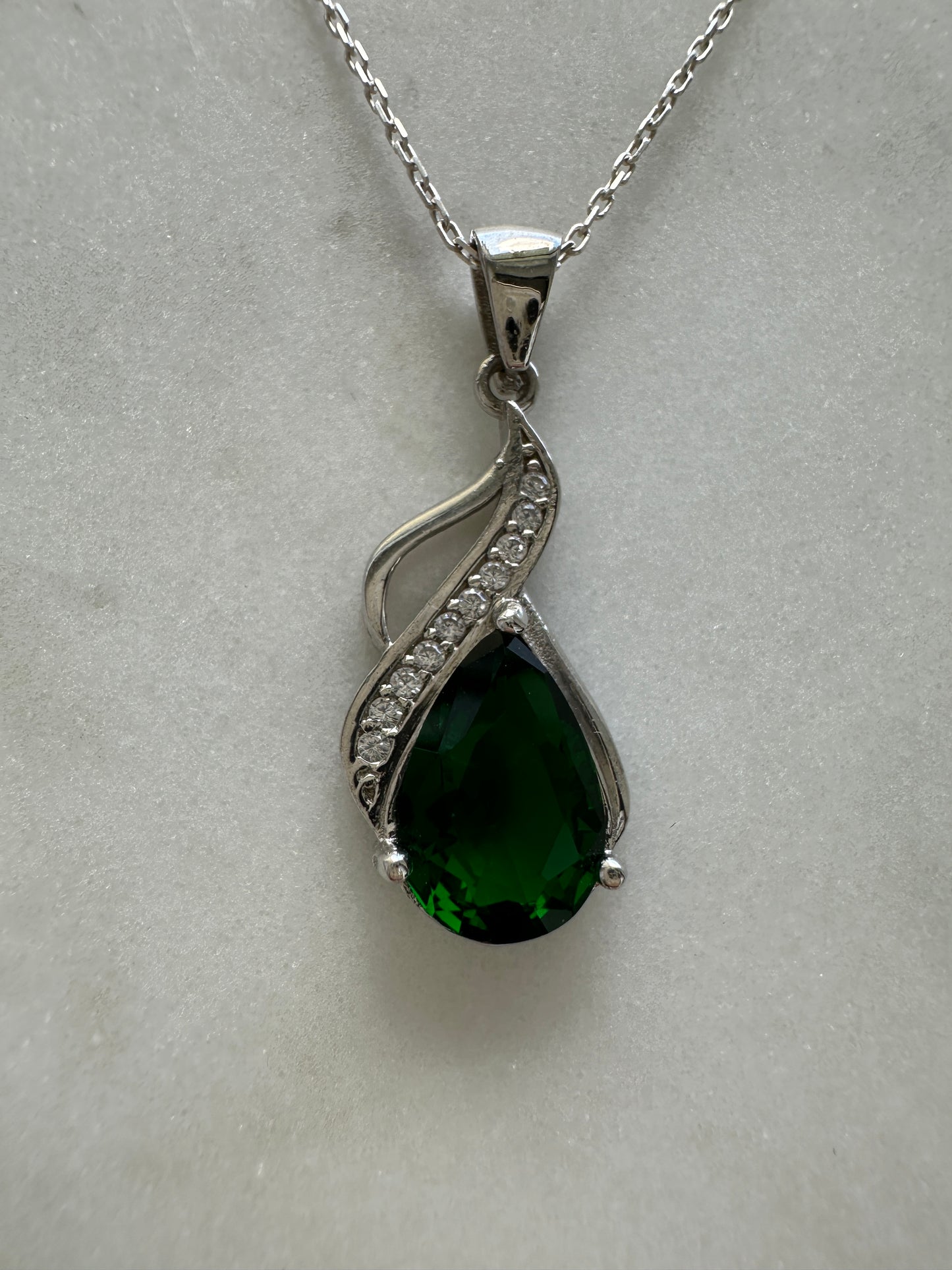 Emma Emerald Teardrop Necklace