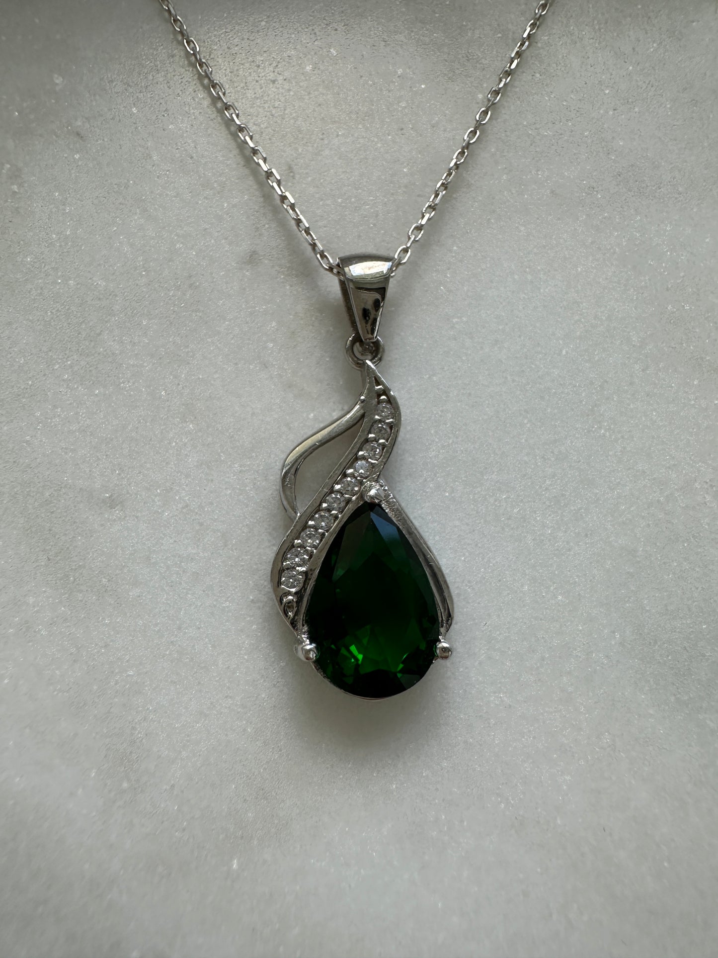 Emma Emerald Teardrop Necklace