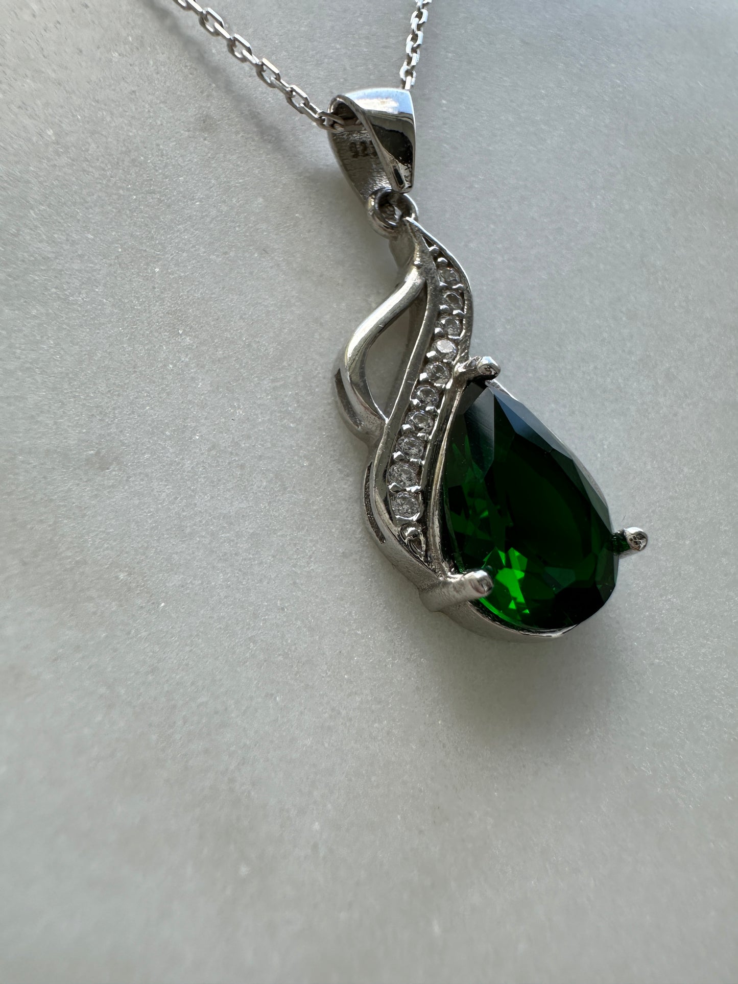 Emma Emerald Teardrop Necklace