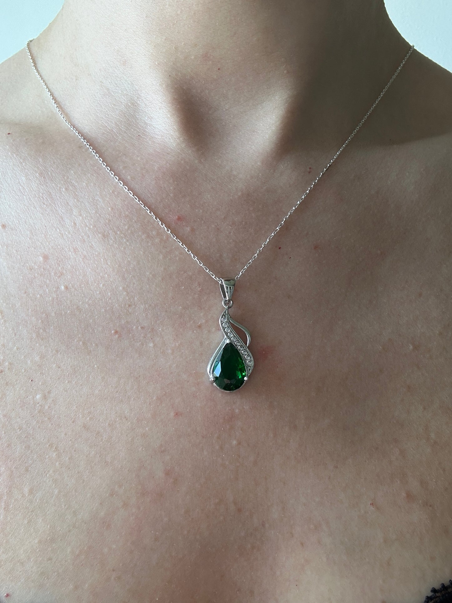 Emma Emerald Teardrop Necklace