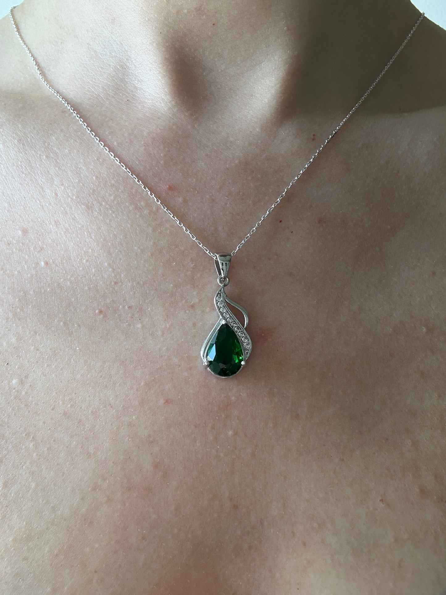 Emma Emerald Teardrop Necklace