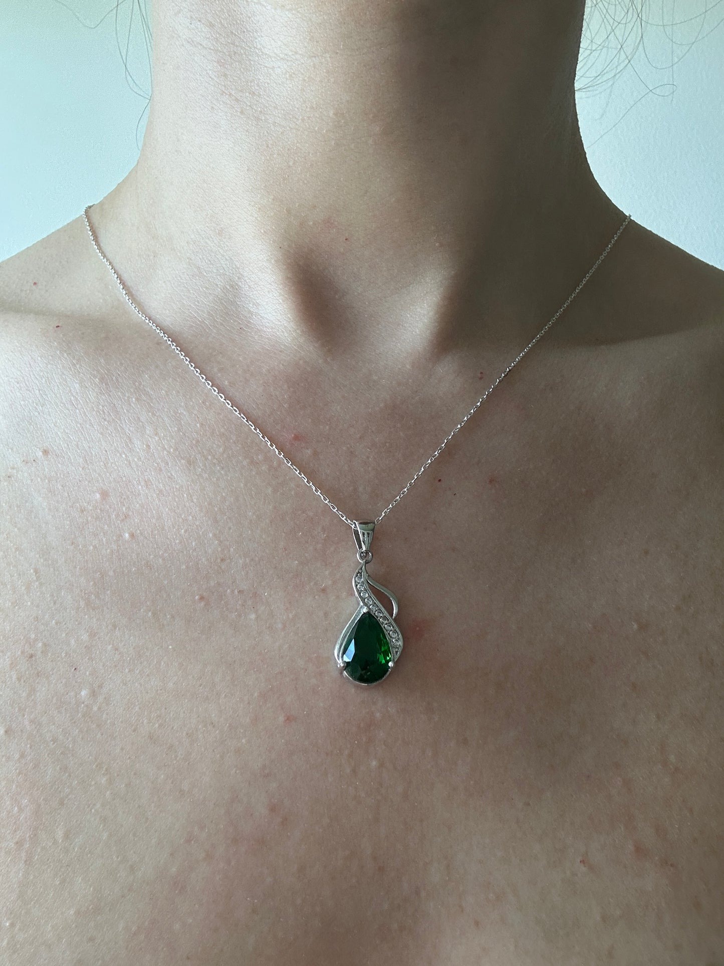 Emma Emerald Teardrop Necklace