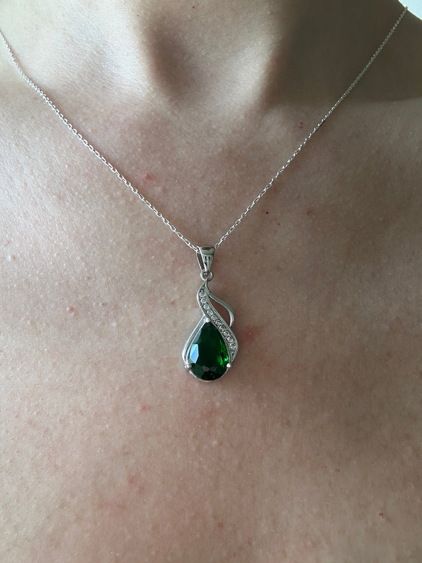 Emma Emerald Teardrop Necklace