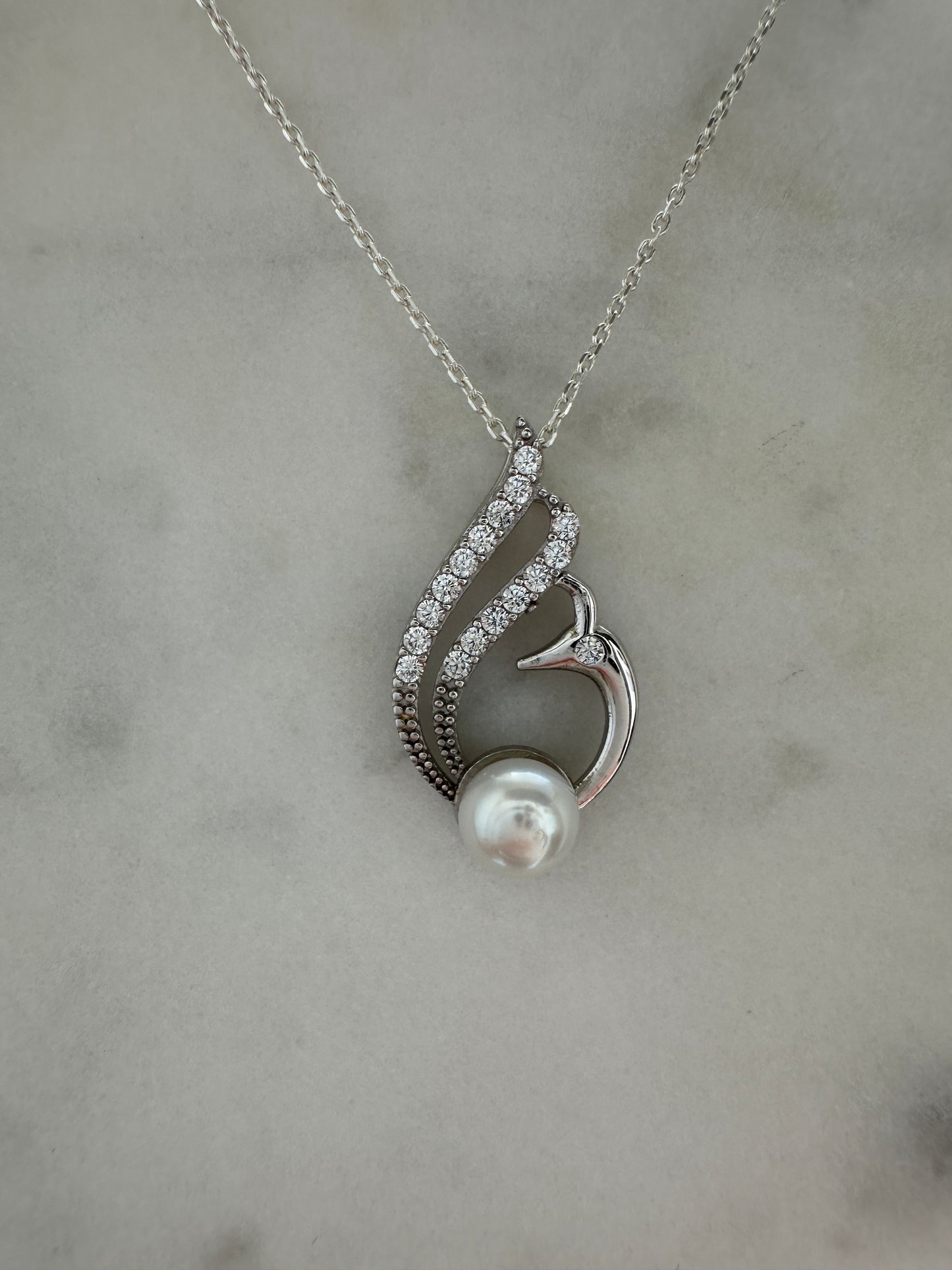 Pearl Swan Necklace