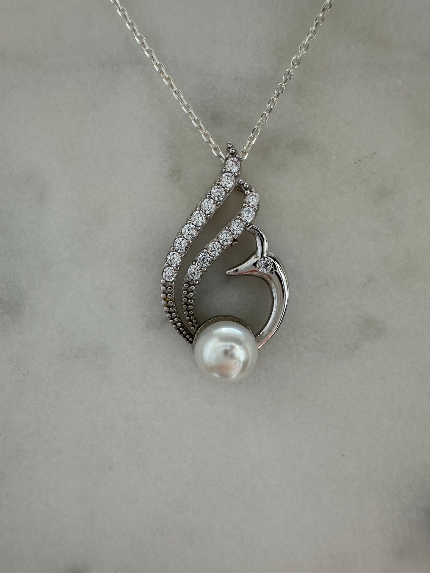 Pearl Swan Necklace