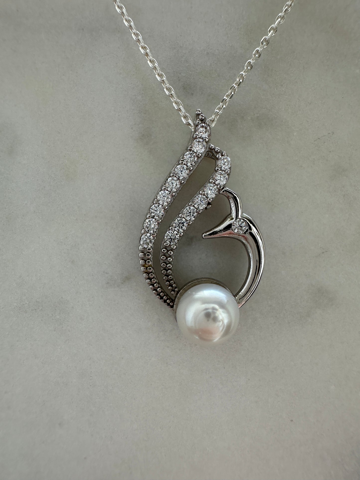 Pearl Swan Necklace