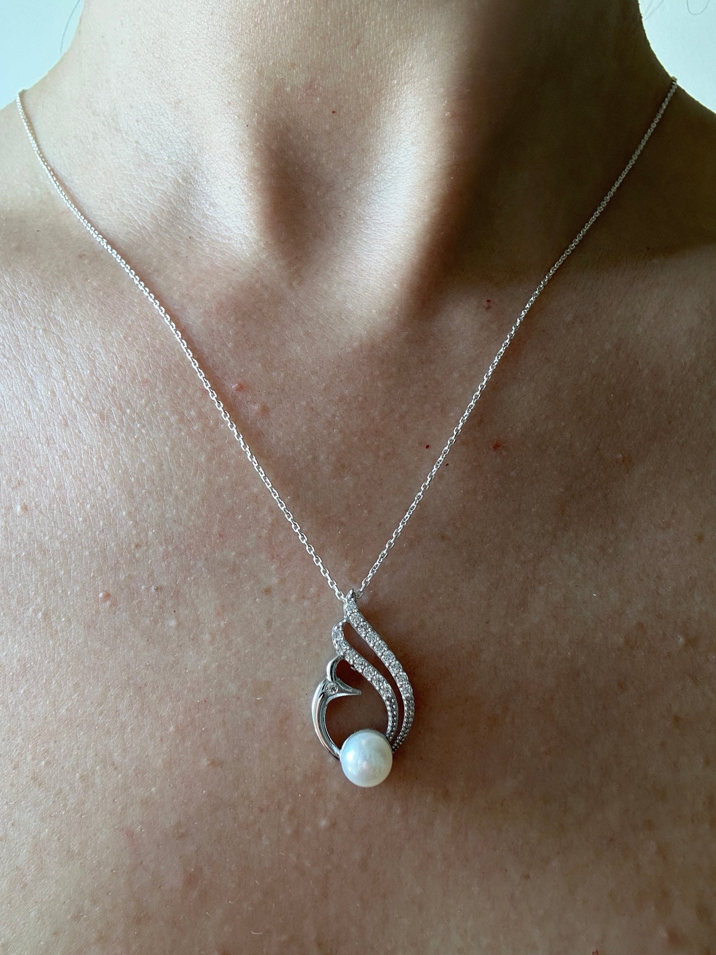 Pearl Swan Necklace