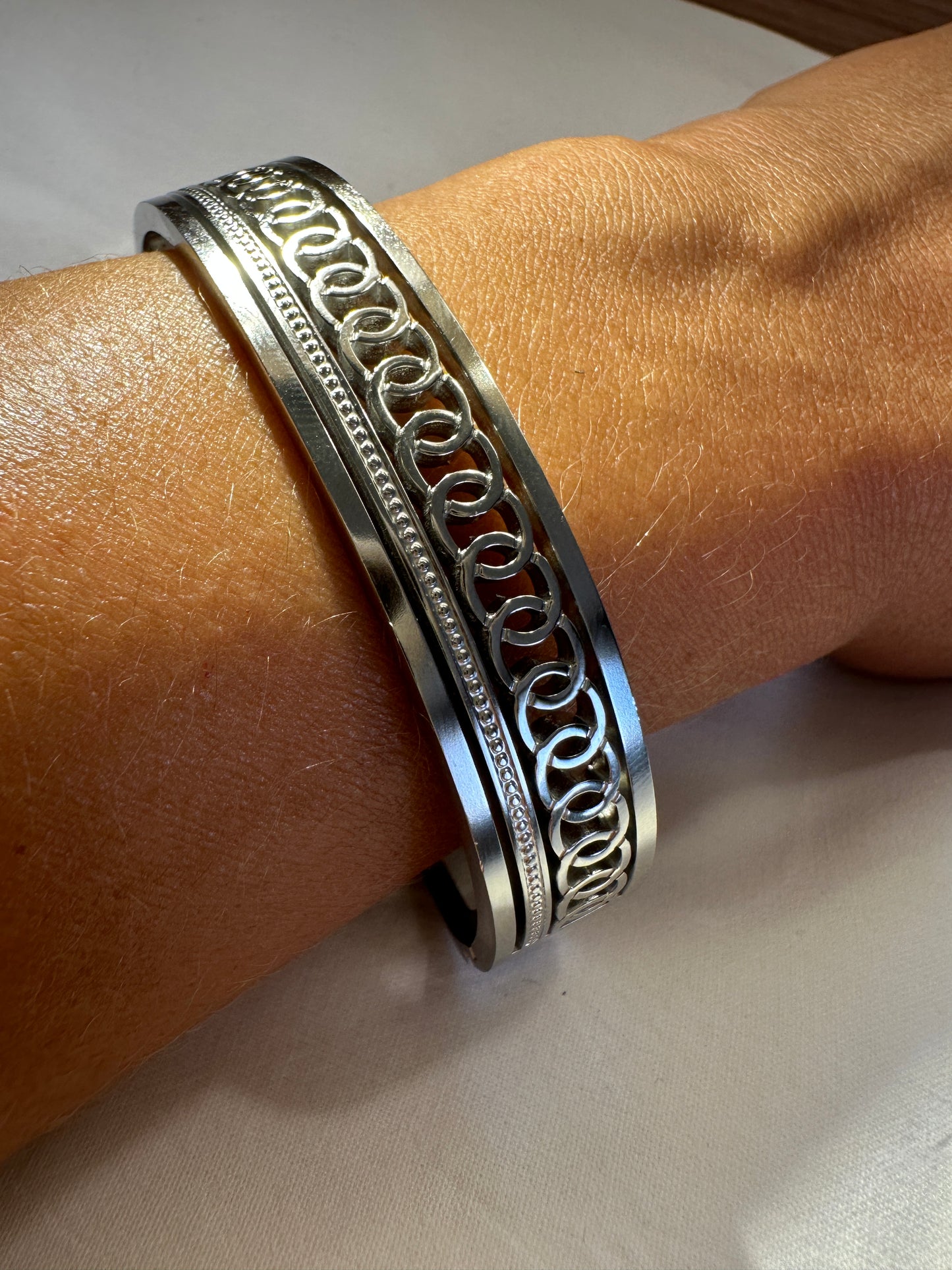 Harper Stainless Steel Silver Bangle