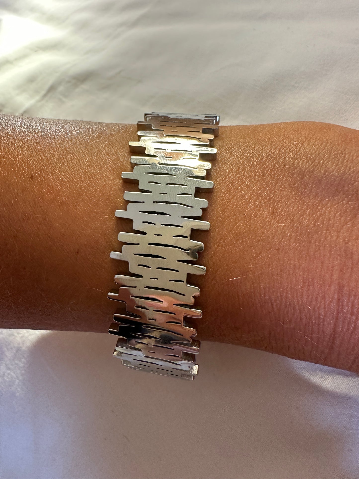 Monet Stainless Steel Silver Bangle