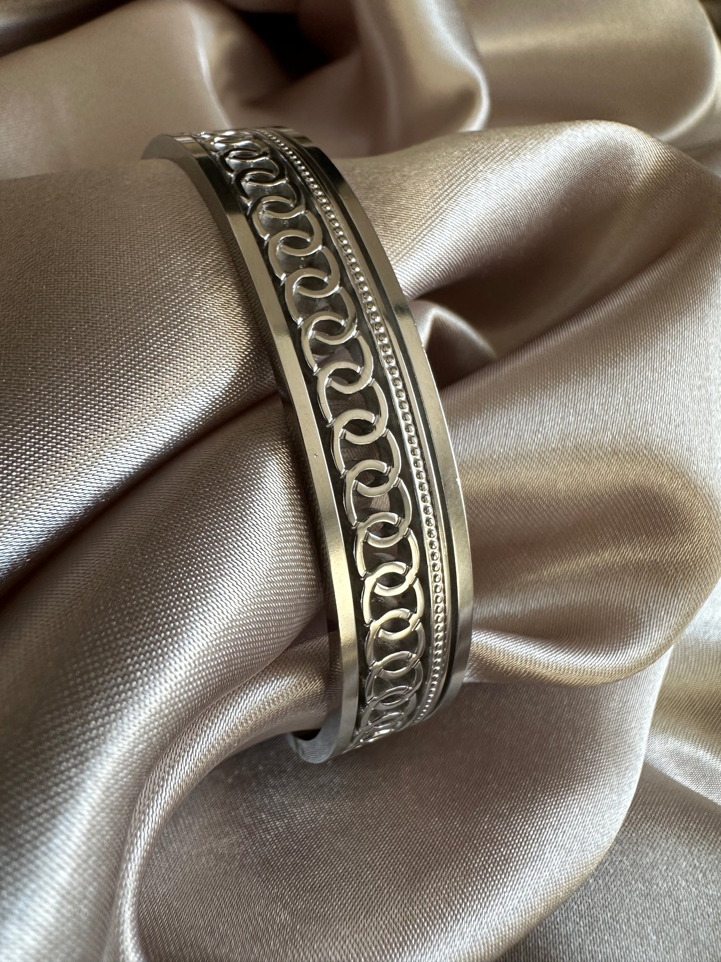 Harper Stainless Steel Silver Bangle