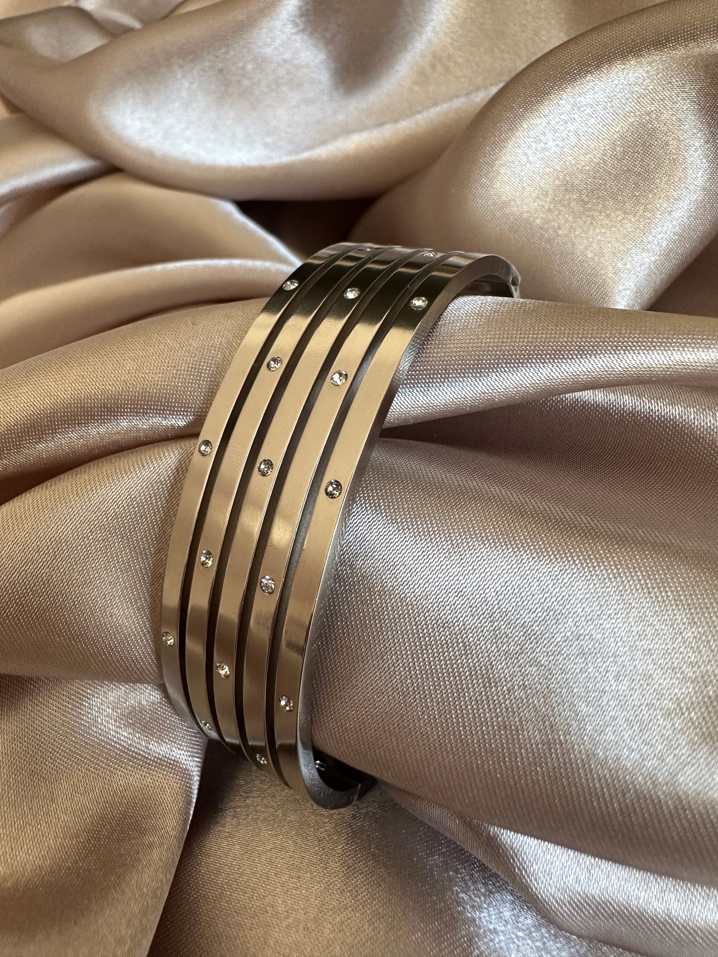 Bronte Stainless Steel Silver Bangle