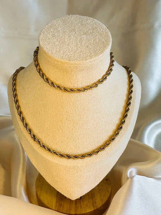 Rope Chain Set Gold