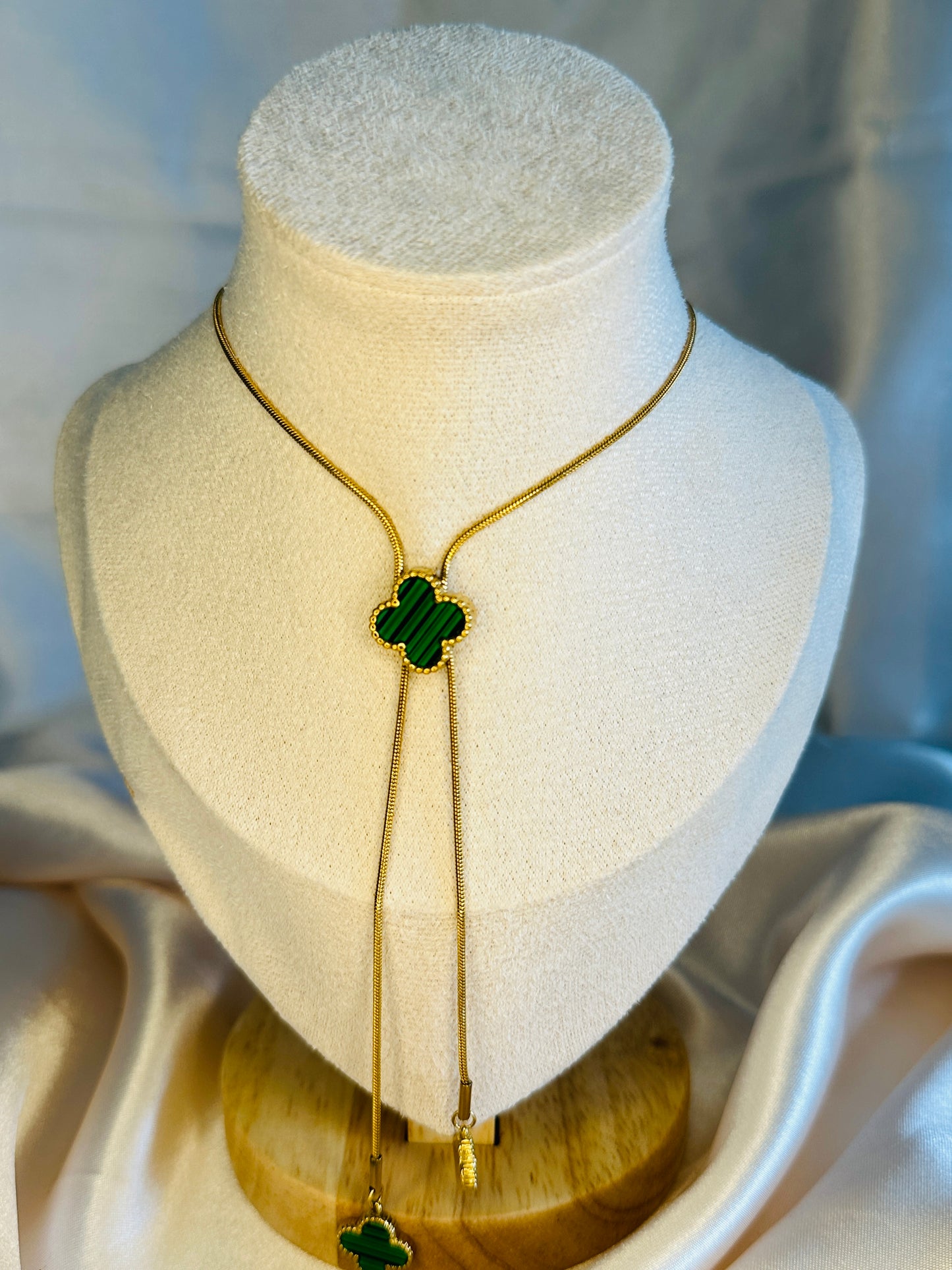 Parisa Four Leaf Clover Necklace Emerald