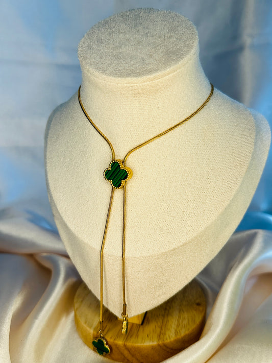 Parisa Four Leaf Clover Necklace Emerald