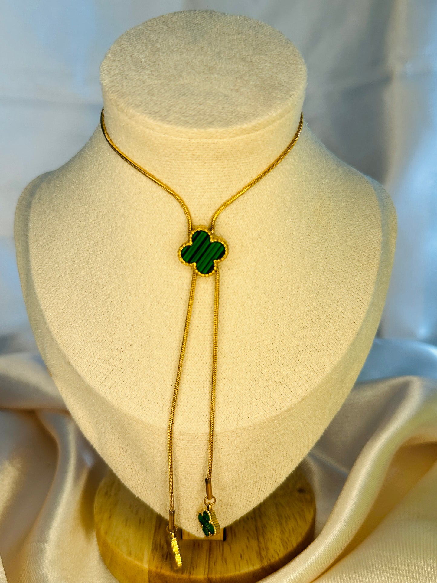 Parisa Four Leaf Clover Necklace Emerald